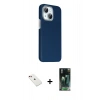 MARSİLYAN™- iPhone 14 Kılıf Kozmos Klasik Prime - Şeffaf 360 Full Body Arka Koruyucu + Diamond Kamera Lens - KI
