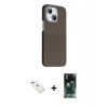 MARSİLYAN™- iPhone 14 Kılıf Kozmos Klasik Prime - Şeffaf 360 Full Body Arka Koruyucu + Diamond Kamera Lens - KI
