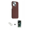 MARSİLYAN™- iPhone 14 Kılıf Kozmos Klasik Prime - Şeffaf 360 Full Body Arka Koruyucu + Diamond Kamera Lens - PE