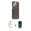 MARSİLYAN™- iPhone 14 Kılıf Kozmos Klasik Prime - Şeffaf 360 Full Body Arka Koruyucu + Shine Kamera Lens - GI