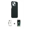 MARSİLYAN™- iPhone 14 Kılıf Kozmos Klasik Prime - Şeffaf 360 Full Body Arka Koruyucu + Shine Kamera Lens - GI