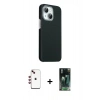 MARSİLYAN™- iPhone 14 Kılıf Kozmos Klasik Prime - Şeffaf 360 Full Body Arka Koruyucu + Shine Kamera Lens - KI