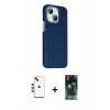 MARSİLYAN™- iPhone 14 Kılıf Kozmos Klasik Prime - Şeffaf 360 Full Body Arka Koruyucu + Shine Kamera Lens - KI