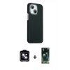 MARSİLYAN™- iPhone 14 Kılıf Kozmos Klasik Prime - Şeffaf 360 Full Body Arka Koruyucu + PVD Metal Kamera Lens - MI