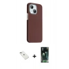 MARSİLYAN™- iPhone 14 Kılıf Kozmos Klasik Prime - Şeffaf 360 Full Body Arka Koruyucu + Diamond Kamera Lens - YL