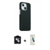 MARSİLYAN™- iPhone 14 Kılıf Kozmos Klasik Prime - Şeffaf Pasifik Cam Ekran Koruyucu + PVD Metal Kamera Lens - GS
