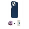 MARSİLYAN™- iPhone 14 Kılıf Kozmos Klasik Prime - Şeffaf Pasifik Cam Ekran Koruyucu + Raze Metal Kamera Lens - KI