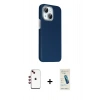 MARSİLYAN™- iPhone 14 Kılıf Kozmos Klasik Prime - Şeffaf Pasifik Cam Ekran Koruyucu + Shine Kamera Lens - KI