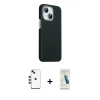 MARSİLYAN™- iPhone 14 Kılıf Kozmos Klasik Prime - Şeffaf Pasifik Cam Ekran Koruyucu + Shine Kamera Lens - KI