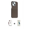 MARSİLYAN™- iPhone 14 Kılıf Kozmos Klasik Prime - Şeffaf Pasifik Cam Ekran Koruyucu + Shine Kamera Lens - KI
