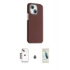 MARSİLYAN™- iPhone 14 Kılıf Kozmos Klasik Prime - Şeffaf Pasifik Cam Ekran Koruyucu + Shine Kamera Lens - KI