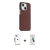 MARSİLYAN™- iPhone 14 Kılıf Kozmos Klasik Prime - Şeffaf Pasifik Cam Ekran Koruyucu + Shine Kamera Lens - MI