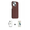 MARSİLYAN™- iPhone 14 Kılıf Kozmos Klasik Prime - Şeffaf Pasifik Cam Ekran Koruyucu + Shine Kamera Lens - GS
