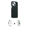 MARSİLYAN™- iPhone 14 Kılıf Kozmos Klasik Prime - Şeffaf Pasifik Cam Ekran Koruyucu + Shine Kamera Lens - GS