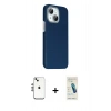 MARSİLYAN™- iPhone 14 Kılıf Kozmos Klasik Prime - Şeffaf Pasifik Cam Ekran Koruyucu + Shine Kamera Lens - GS