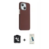MARSİLYAN™- iPhone 14 Kılıf Kozmos Klasik Prime - Şeffaf Pasifik Cam Ekran Koruyucu + PVD Metal Kamera Lens - YL