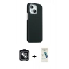 MARSİLYAN™- iPhone 14 Kılıf Kozmos Klasik Prime - Şeffaf Pasifik Cam Ekran Koruyucu + PVD Metal Kamera Lens - YL