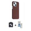 MARSİLYAN™- iPhone 14 Kılıf Kozmos Klasik Prime - Şeffaf Royal Nano Ekran Koruyucu + PVD Metal Kamera Lens - SH