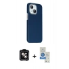 MARSİLYAN™- iPhone 14 Kılıf Kozmos Klasik Prime - Şeffaf Royal Nano Ekran Koruyucu + PVD Metal Kamera Lens - TU