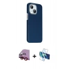 MARSİLYAN™- iPhone 14 Kılıf Kozmos Klasik Prime - Siyah 3D Antistatik Cam Ekran Koruyucu + Kırmızı Raze Metal Kamera Lens