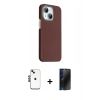 MARSİLYAN™- iPhone 14 Kılıf Kozmos Klasik Prime - Siyah 3D Antistatik Hayalet Cam Ekran Koruyucu + Shine Kamera Lens - SH