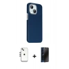 MARSİLYAN™- iPhone 14 Kılıf Kozmos Klasik Prime - Siyah 3D Antistatik Hayalet Cam Ekran Koruyucu + Shine Kamera Lens - GS