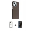 MARSİLYAN™- iPhone 14 Kılıf Kozmos Klasik Prime - Siyah 3D Antistatik Hayalet Cam Ekran Koruyucu + Shine Kamera Lens - GS