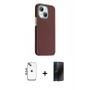 MARSİLYAN™- iPhone 14 Kılıf Kozmos Klasik Prime - Siyah 3D Antistatik Hayalet Cam Ekran Koruyucu + Shine Kamera Lens - MI