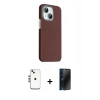 MARSİLYAN™- iPhone 14 Kılıf Kozmos Klasik Prime - Siyah 3D Antistatik Hayalet Cam Ekran Koruyucu + Shine Kamera Lens - GS