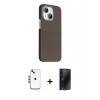 MARSİLYAN™- iPhone 14 Kılıf Kozmos Klasik Prime - Siyah 3D Antistatik Hayalet Cam Ekran Koruyucu + Shine Kamera Lens - MI