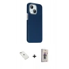 MARSİLYAN™- iPhone 14 Kılıf Kozmos Klasik Prime - Siyah Bilvis 3D Cam Ekran Koruyucu + Diamond Kamera Lens - PE