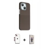 MARSİLYAN™- iPhone 14 Kılıf Kozmos Klasik Prime - Siyah Bilvis 3D Cam Ekran Koruyucu + Shine Kamera Lens - KI