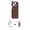 MARSİLYAN™- iPhone 14 Kılıf Kozmos Klasik Prime - Siyah Bilvis 3D Cam Ekran Koruyucu + Shine Kamera Lens - MI