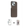 MARSİLYAN™- iPhone 14 Kılıf Kozmos Klasik Prime - Siyah Bilvis 3D Cam Ekran Koruyucu + Shine Kamera Lens - MI
