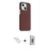 MARSİLYAN™- iPhone 14 Kılıf Kozmos Klasik Prime - Siyah Bilvis 3D Cam Ekran Koruyucu + Diamond Kamera Lens - PE