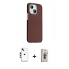MARSİLYAN™- iPhone 14 Kılıf Kozmos Klasik Prime - Siyah Bilvis 3D Cam Ekran Koruyucu + Shine Kamera Lens - YL