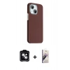 MARSİLYAN™- iPhone 14 Kılıf Kozmos Klasik Prime - Siyah Bilvis 3D Mat Cam Ekran Koruyucu + PVD Metal Kamera Lens - GS
