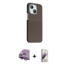 MARSİLYAN™- iPhone 14 Kılıf Kozmos Klasik Prime - Siyah Bilvis 3D Mat Cam Ekran Koruyucu + Raze Metal Kamera Lens - GS