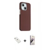 MARSİLYAN™- iPhone 14 Kılıf Kozmos Klasik Prime - Siyah Bilvis 3D Mat Cam Ekran Koruyucu + Diamond Kamera Lens - PE