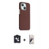 MARSİLYAN™- iPhone 14 Kılıf Kozmos Klasik Prime - Siyah Bilvis 3D Mat Cam Ekran Koruyucu + PVD Metal Kamera Lens - SH