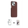 MARSİLYAN™- iPhone 14 Kılıf Kozmos Klasik Prime - Siyah Bilvis 3D Mat Cam Ekran Koruyucu + Shine Kamera Lens - MI