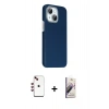 MARSİLYAN™- iPhone 14 Kılıf Kozmos Klasik Prime - Siyah Bilvis 3D Mat Cam Ekran Koruyucu + Shine Kamera Lens - KI