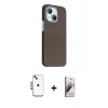 MARSİLYAN™- iPhone 14 Kılıf Kozmos Klasik Prime - Siyah Bilvis 3D Mat Cam Ekran Koruyucu + Shine Kamera Lens - MI