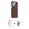 MARSİLYAN™- iPhone 14 Kılıf Kozmos Klasik Prime - Siyah Bilvis 3D Mat Cam Ekran Koruyucu + Shine Kamera Lens - KI
