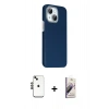 MARSİLYAN™- iPhone 14 Kılıf Kozmos Klasik Prime - Siyah Bilvis 3D Mat Cam Ekran Koruyucu + Shine Kamera Lens - SH