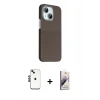 MARSİLYAN™- iPhone 14 Kılıf Kozmos Klasik Prime - Siyah Bilvis 3D Mat Cam Ekran Koruyucu + Shine Kamera Lens - SH
