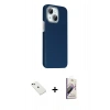 MARSİLYAN™- iPhone 14 Kılıf Kozmos Klasik Prime - Siyah Bilvis 3D Mat Cam Ekran Koruyucu + Diamond Kamera Lens - YL