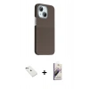 MARSİLYAN™- iPhone 14 Kılıf Kozmos Klasik Prime - Siyah Bilvis 3D Mat Cam Ekran Koruyucu + Diamond Kamera Lens - YL