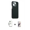 MARSİLYAN™- iPhone 14 Kılıf Kozmos Klasik Prime - Siyah Bilvis 3D Mat Cam Ekran Koruyucu + Shine Kamera Lens - YL