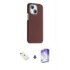 MARSİLYAN™- iPhone 14 Kılıf Kozmos Klasik Prime - Siyah Bilvis 5in1 3D Magic Cam Ekran Koruyucu + Diamond Kamera Lens - PE